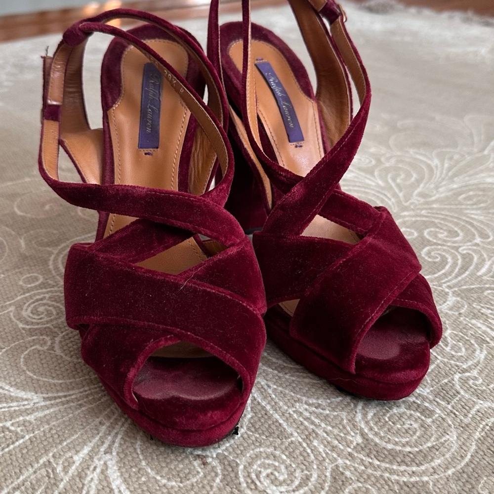 Elegant Burgundy Velvet Women's Heels